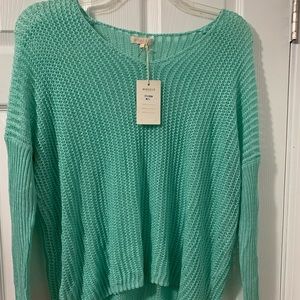 NWT Mint green open knit sweater